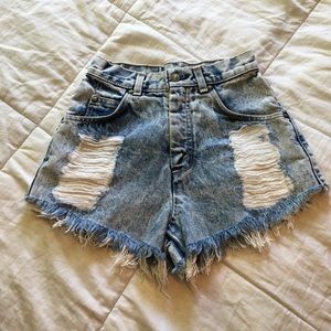 Vintage Orange tab Levi’s shirt shorts XS -24”